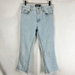 AFENDS Light Wash Crop Flare Jeans Size 4 Raw Fray Hem‎ Cotton 25"